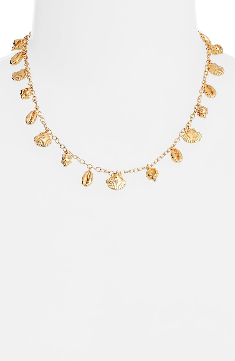 NEST Jewelry Tiny Shells Charm Necklace, Alternate, color, Gold