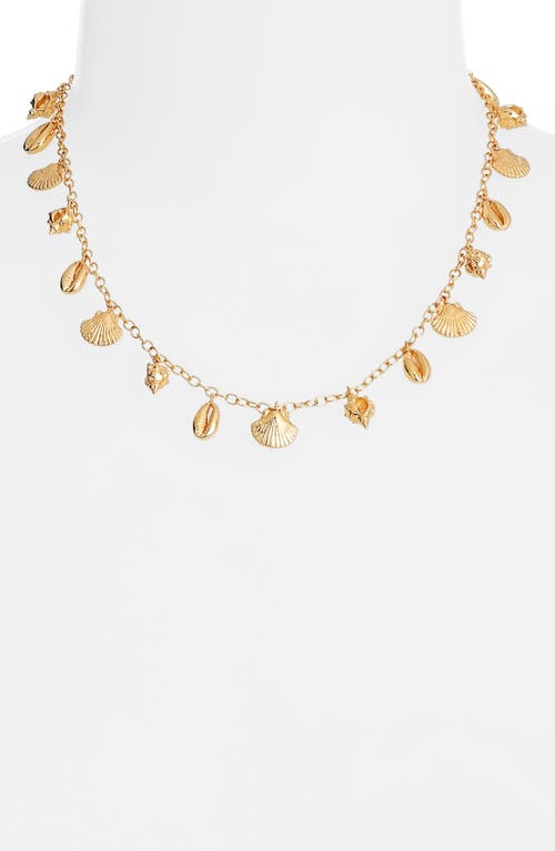 Nest Jewelry Tiny Shells Charm Necklace In Brown