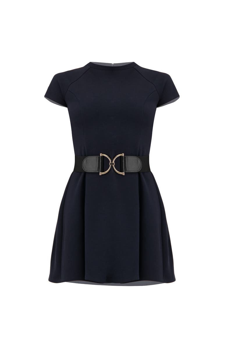 IVONNE A-Line Short Dress, Alternate, color, Navy Blue