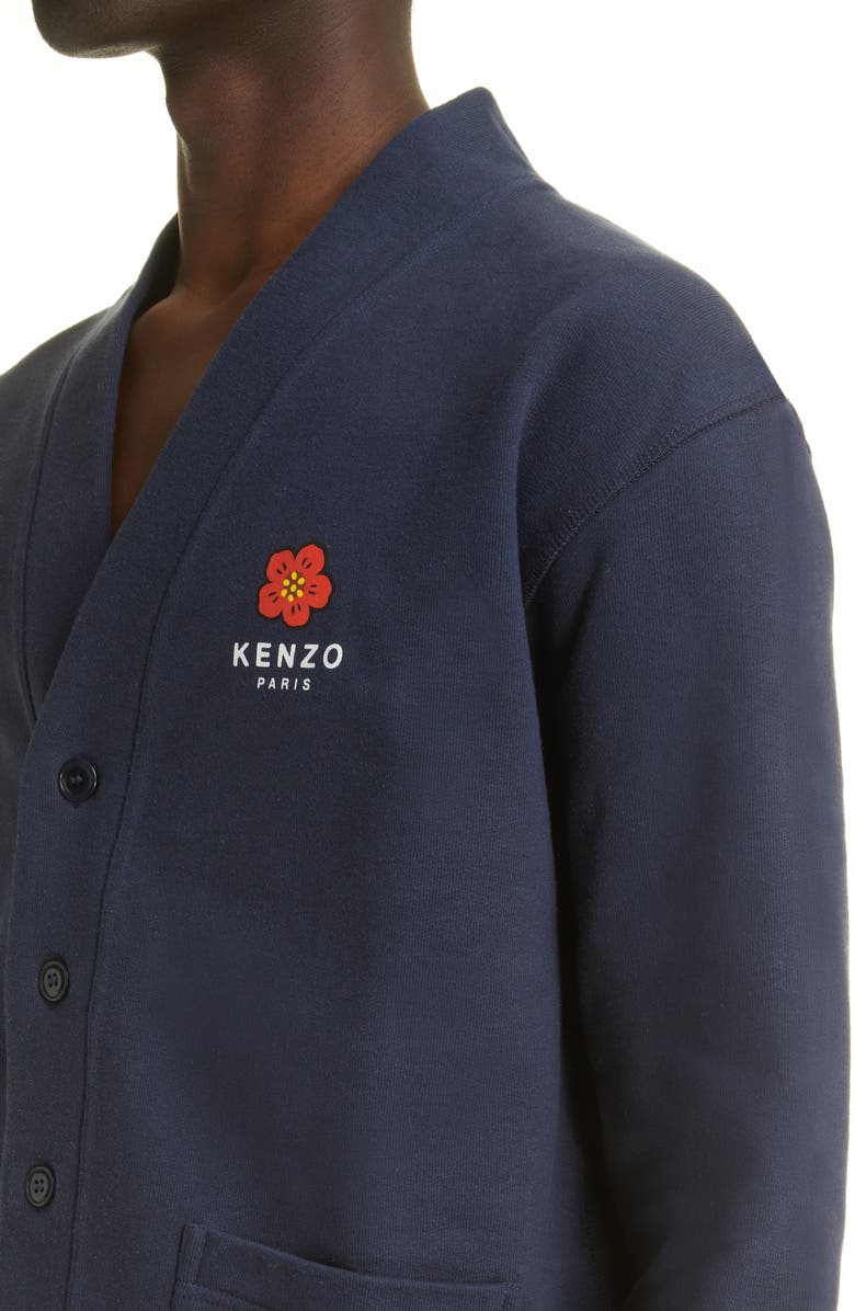 KENZO Boke Flower Graphic Fleece Cardigan, Alternate, color, 