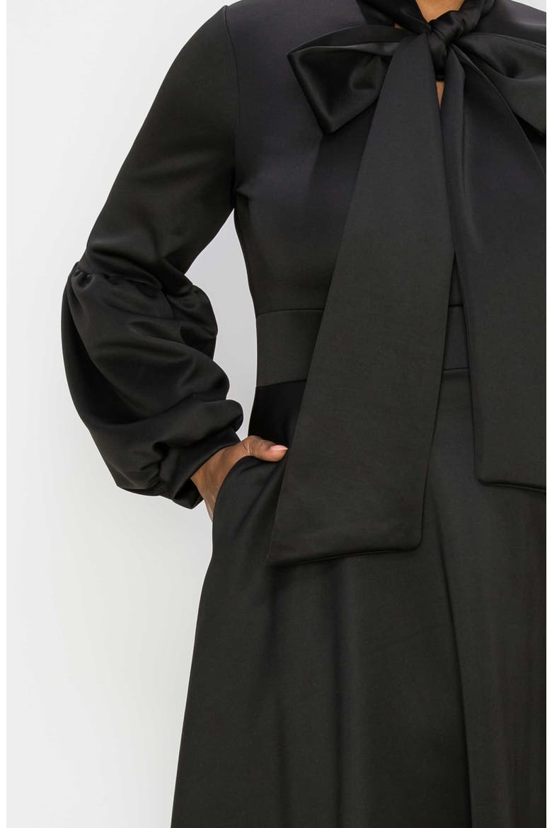 Bekah Long Sleeve Fit & Flare Dress, Alternate, color, BLACK