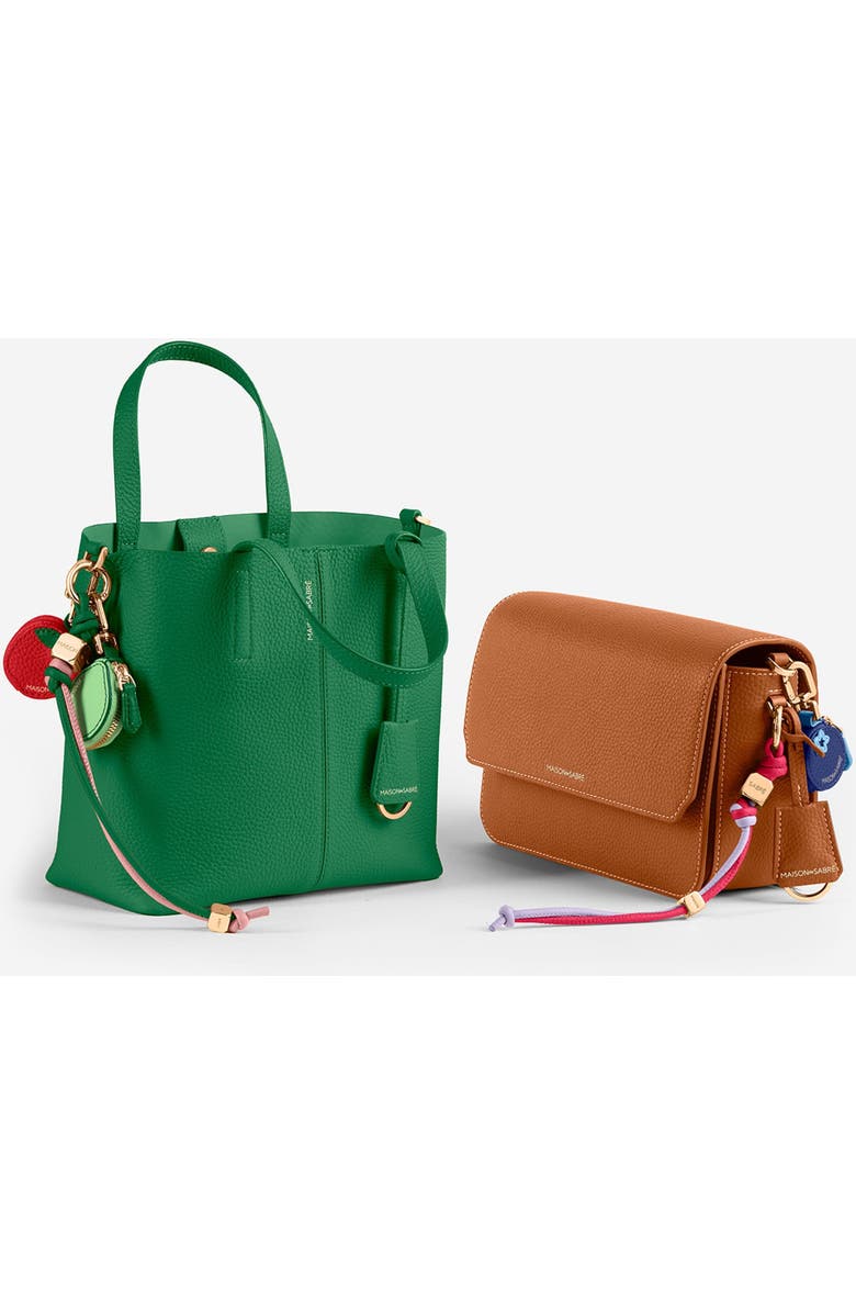 MAISON de SABRÉ Leather Wristlet Charm, Alternate, color, Rouge Noir