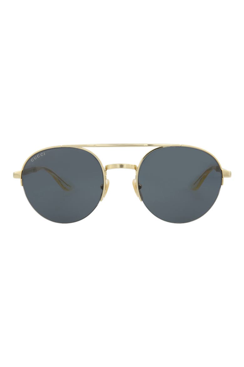 Novelty 53mm Round Aviator Sunglasses, Main, color, GOLD GOLD GREY