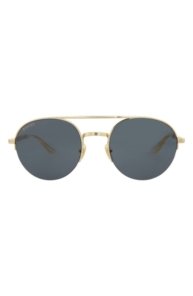 Gucci Novelty 53mm Round Aviator Sunglasses, Main, color,
