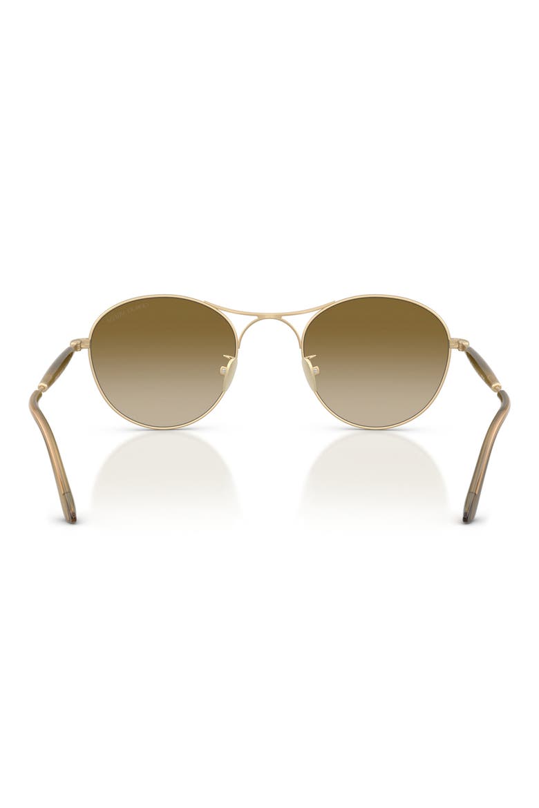 50mm Gradient Round Sunglasses, Alternate, color, MATTE PALE GOLD / BROWN