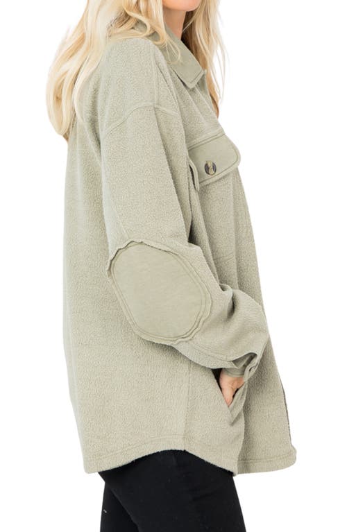 Stoosh Fleece Shacket In Green