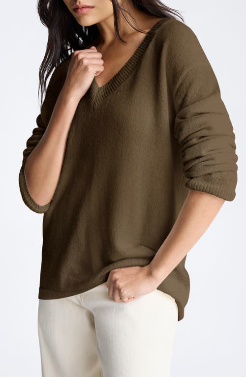 Kenneth Cole Oversized V-neck Sweater In Sierra Taupe