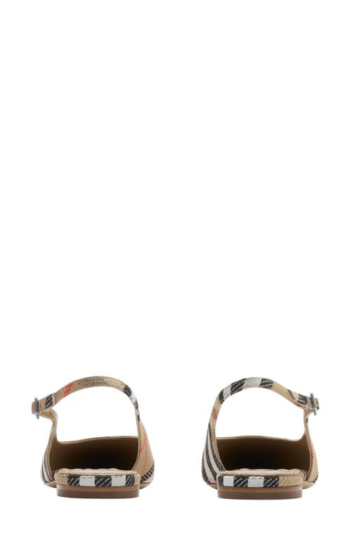 Burberry Check Birdie Slingback Ballerina Flats Women In Sand Ip Check