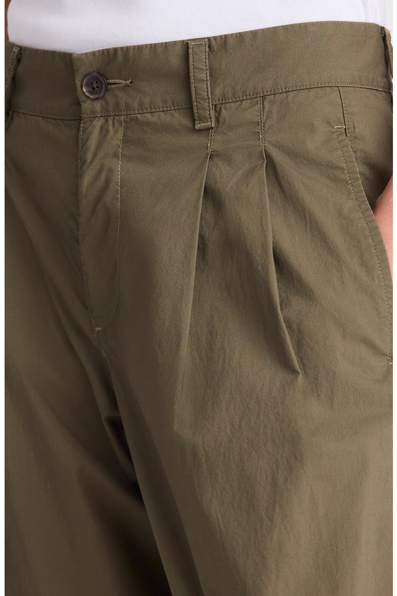 The Everyday Pleated Cotton Poplin Trousers, Alternate, color, FADED IVY