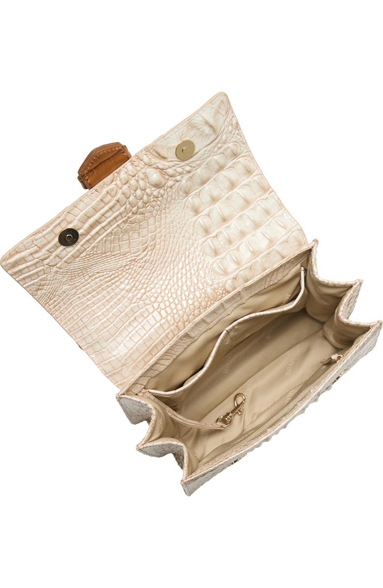 Brahmin Small Mod Hallie Croc Embossed Leather Top Handle Bag, Alternate, color, Ivory