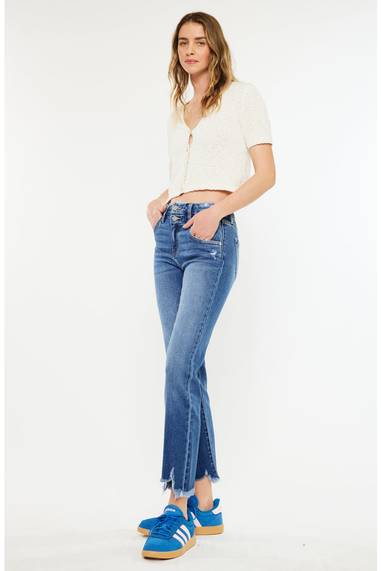 High Rise Slim Straight Leg Jeans, Alternate, color, Medium Wash