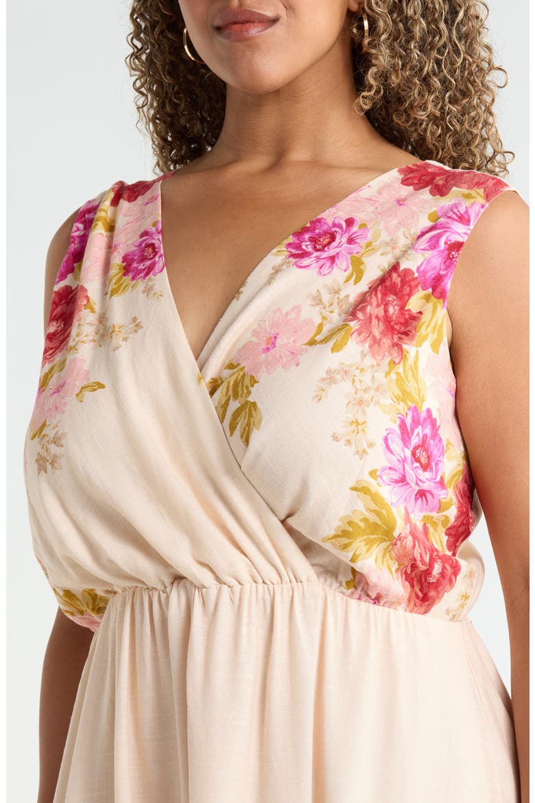 Cutout Tie Back Maxi Dress, Alternate, color, BUTTERCREAM