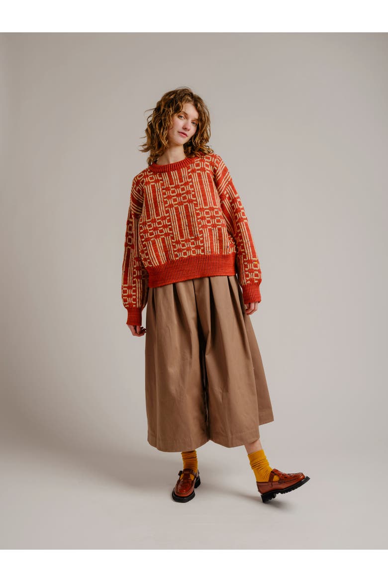Passing Through Oversized Merino Sweater, Main, color, Brick