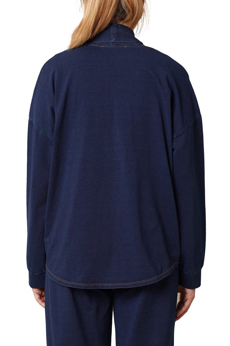 Open Front Denim Cardigan, Alternate, color, DARK WASH