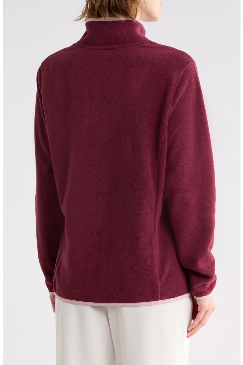 Quarter Zip Fleece Insulated Pullover Jacket, Alternate, color, WINE