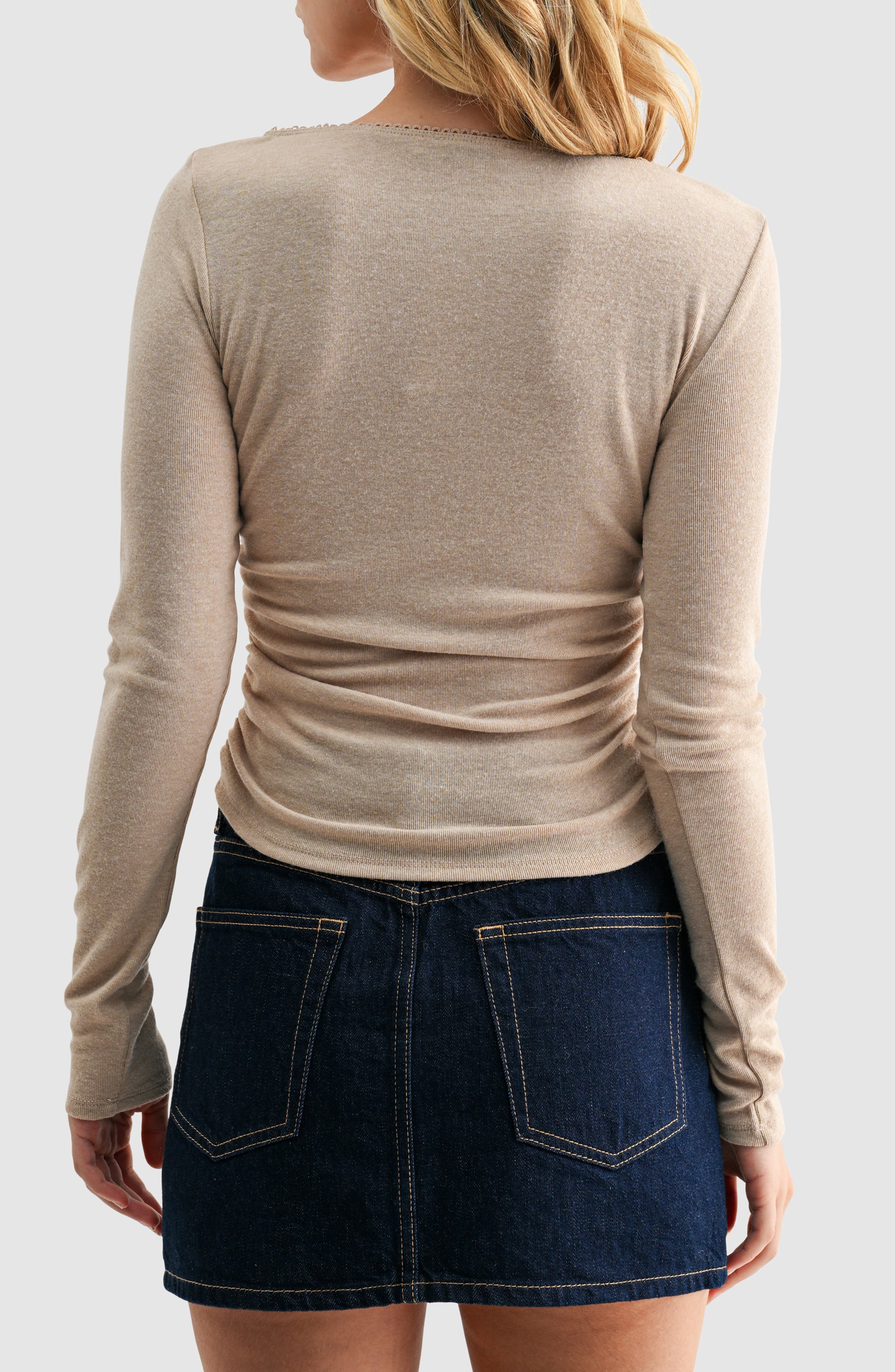 Side Cinched Long Sleeve Top - image 2