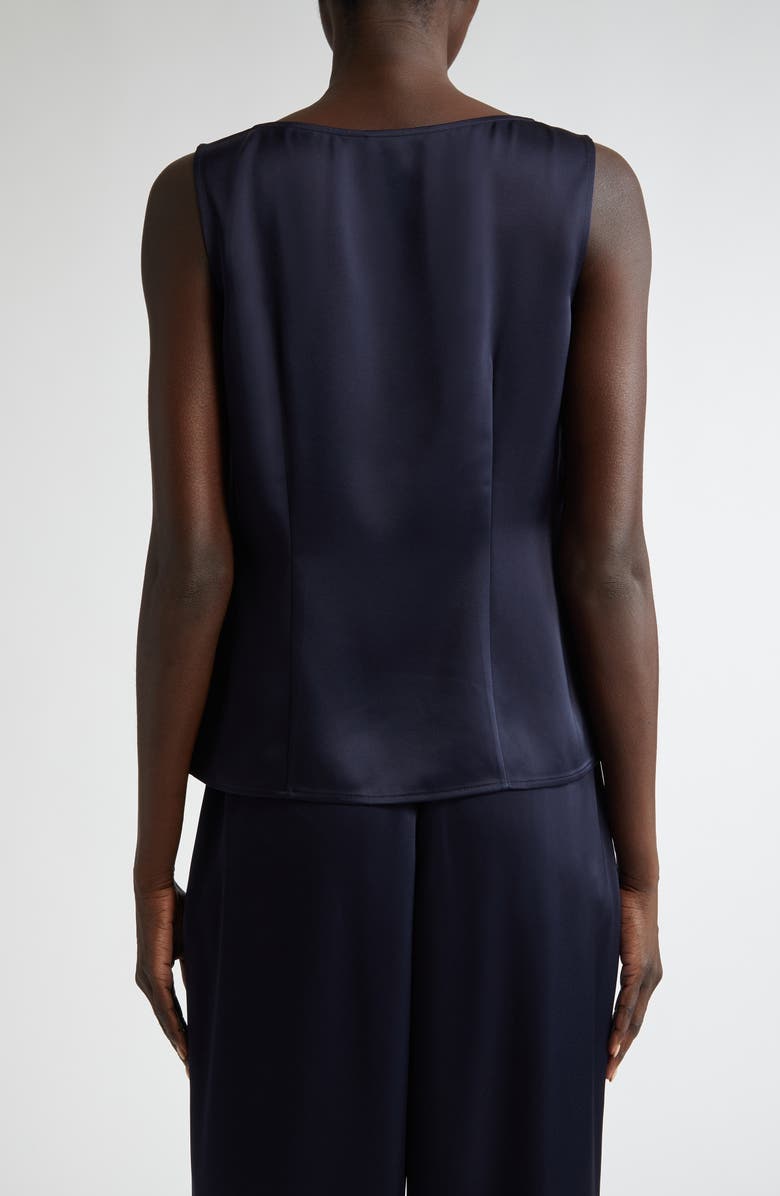 ST. JOHN Collection Liquid Satin Round Neck Shell, Alternate, color, Midnight