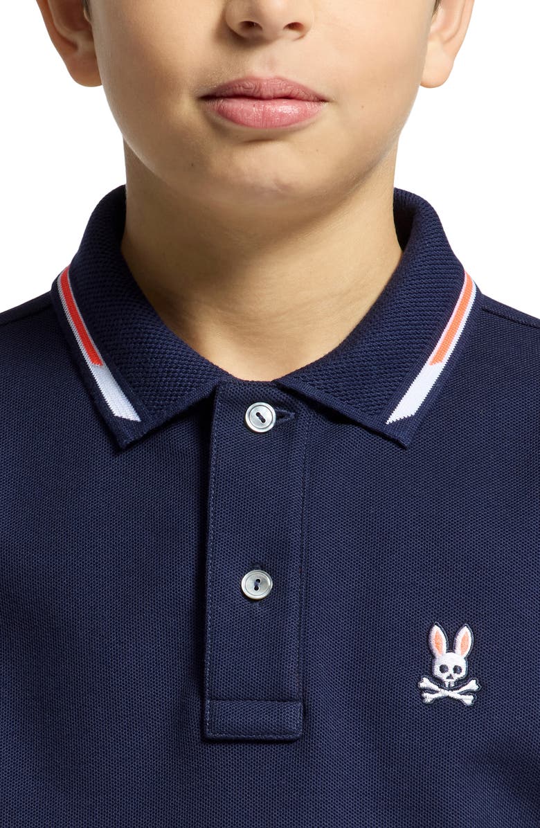 Psycho Bunny Kids' Stirling Pique Cotton Polo, Alternate, color, Evening Blue