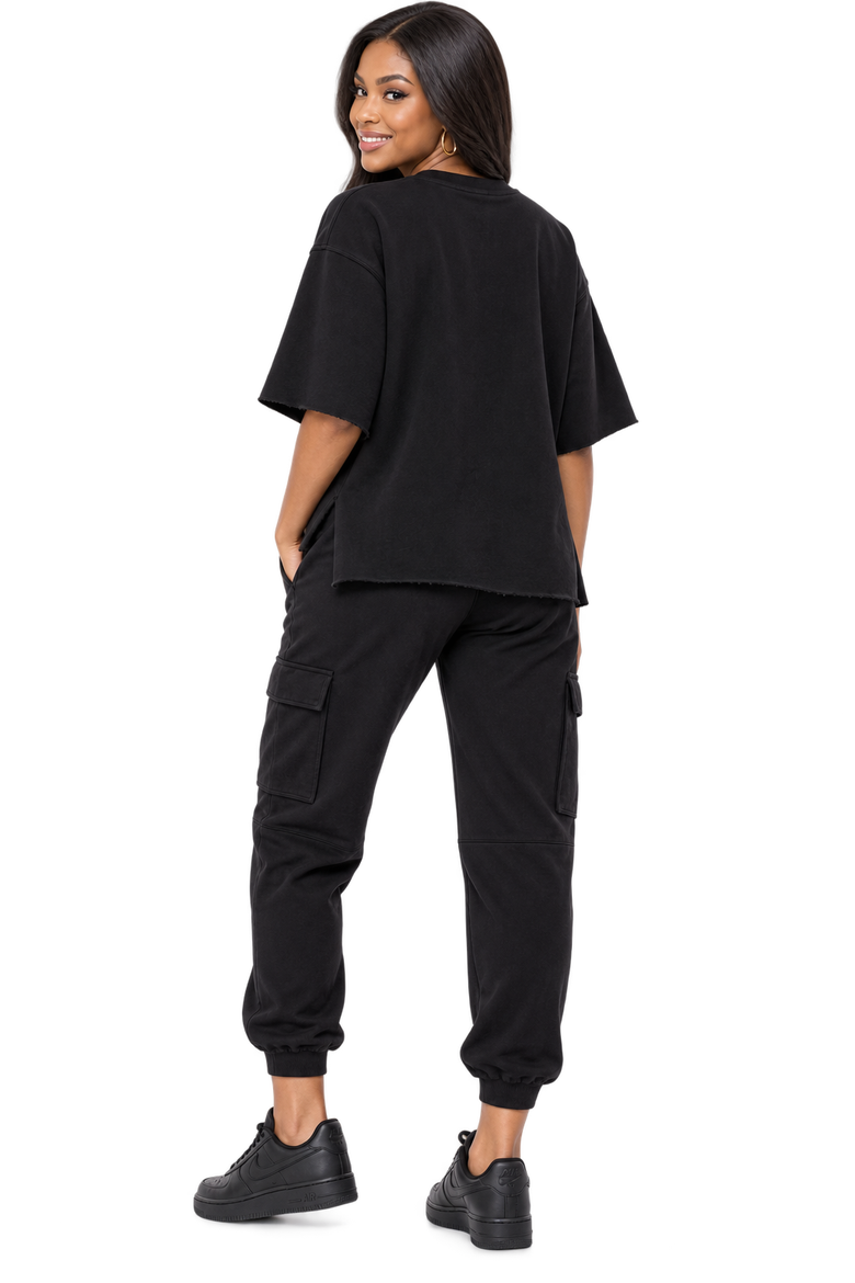 Limited Edition Split Hem Sweatshirt, Alternate, color, BLACK
