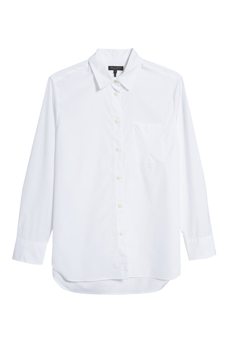ICONS Maxine Cotton Poplin Button-Up Shirt, Alternate, color, WHT