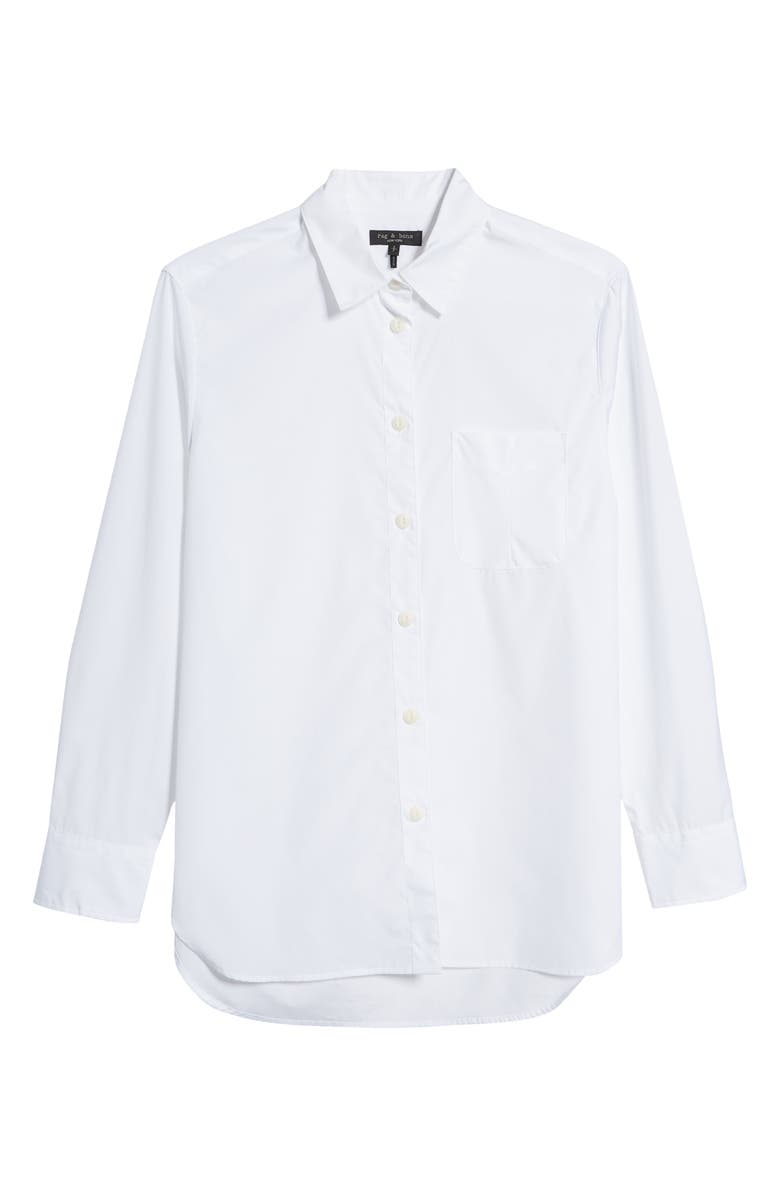 rag & bone ICONS Maxine Cotton Poplin Button-Up Shirt, Alternate, color, Wht