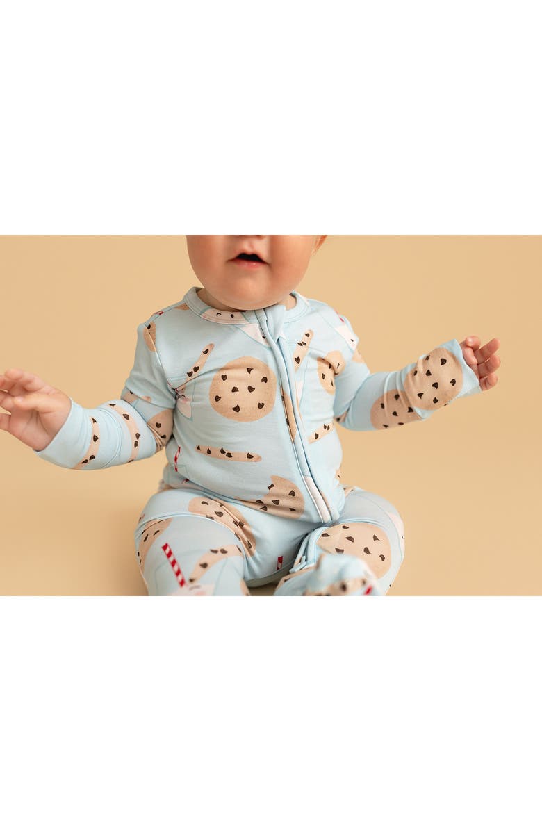 Posh Peanut Chocolate Chip Cookies Convertible Zip-Up Footie, Alternate, color, Blue