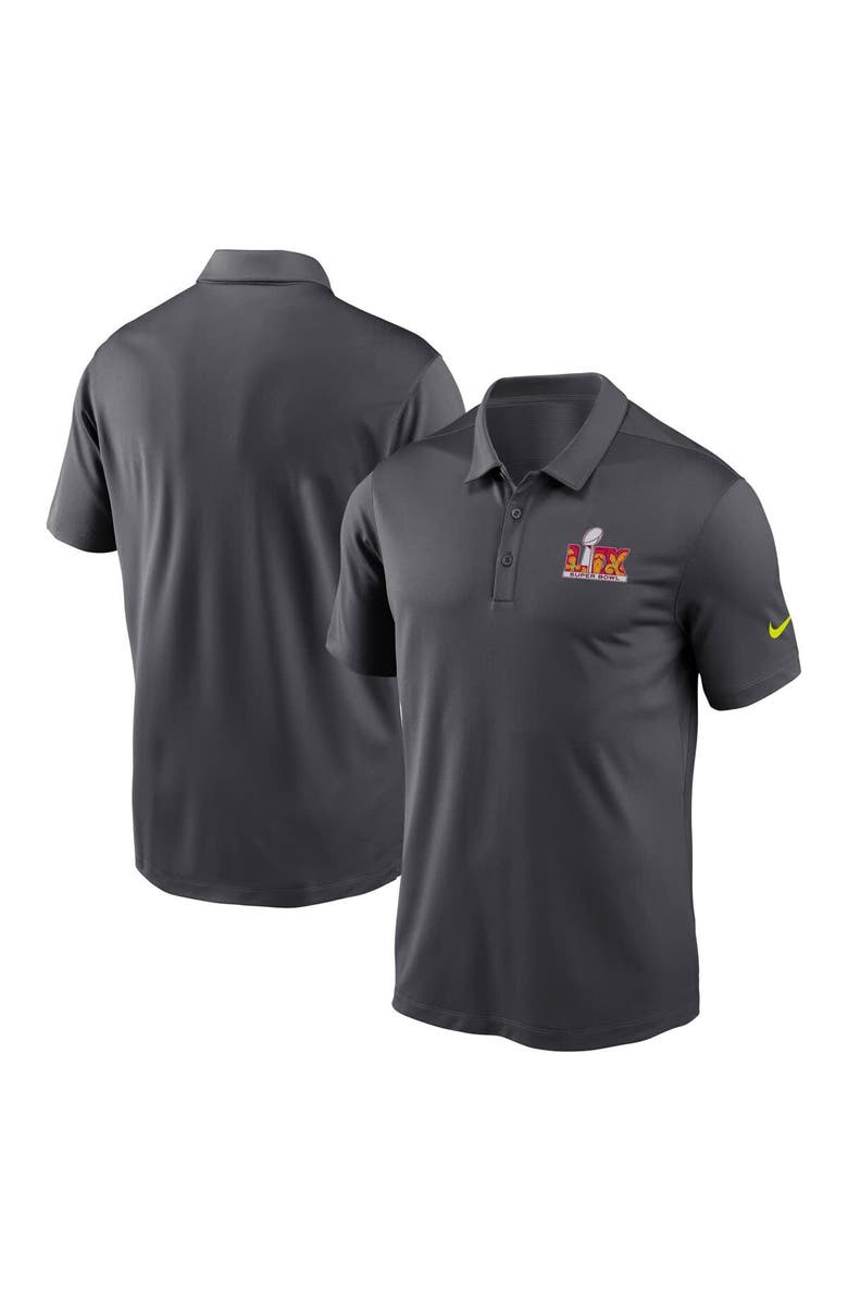 Nike Men's Nike Anthracite NFL Super Bowl LIX Franchise Performance Polo, Main, color, 
