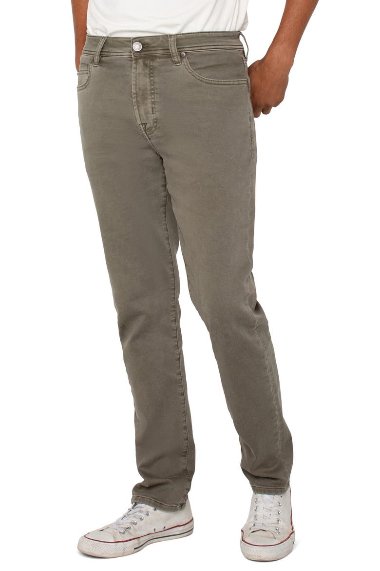 Kingston Modern Slim Straight Leg Twill Pants, Alternate, color, PEWTER GREEN