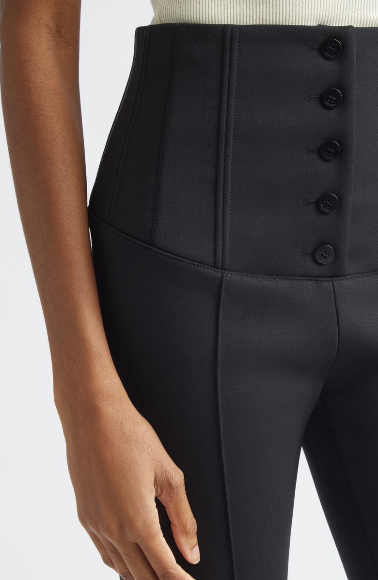 Jacquemus The Arlésien Stretch Blend Corset Capri Pants, Alternate, color, Black