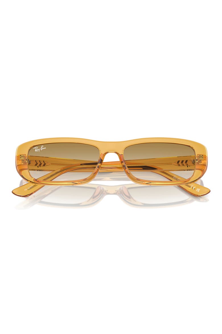55mm Gradient Pillow Sunglasses, Main, color, LIGHT BROWN