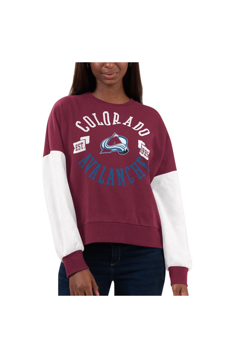 G-III 4HER BY CARL BANKS Women's G-III 4Her by Carl Banks Burgundy Colorado Avalanche Team Pride Pullover Sweatshirt, Main, color, 