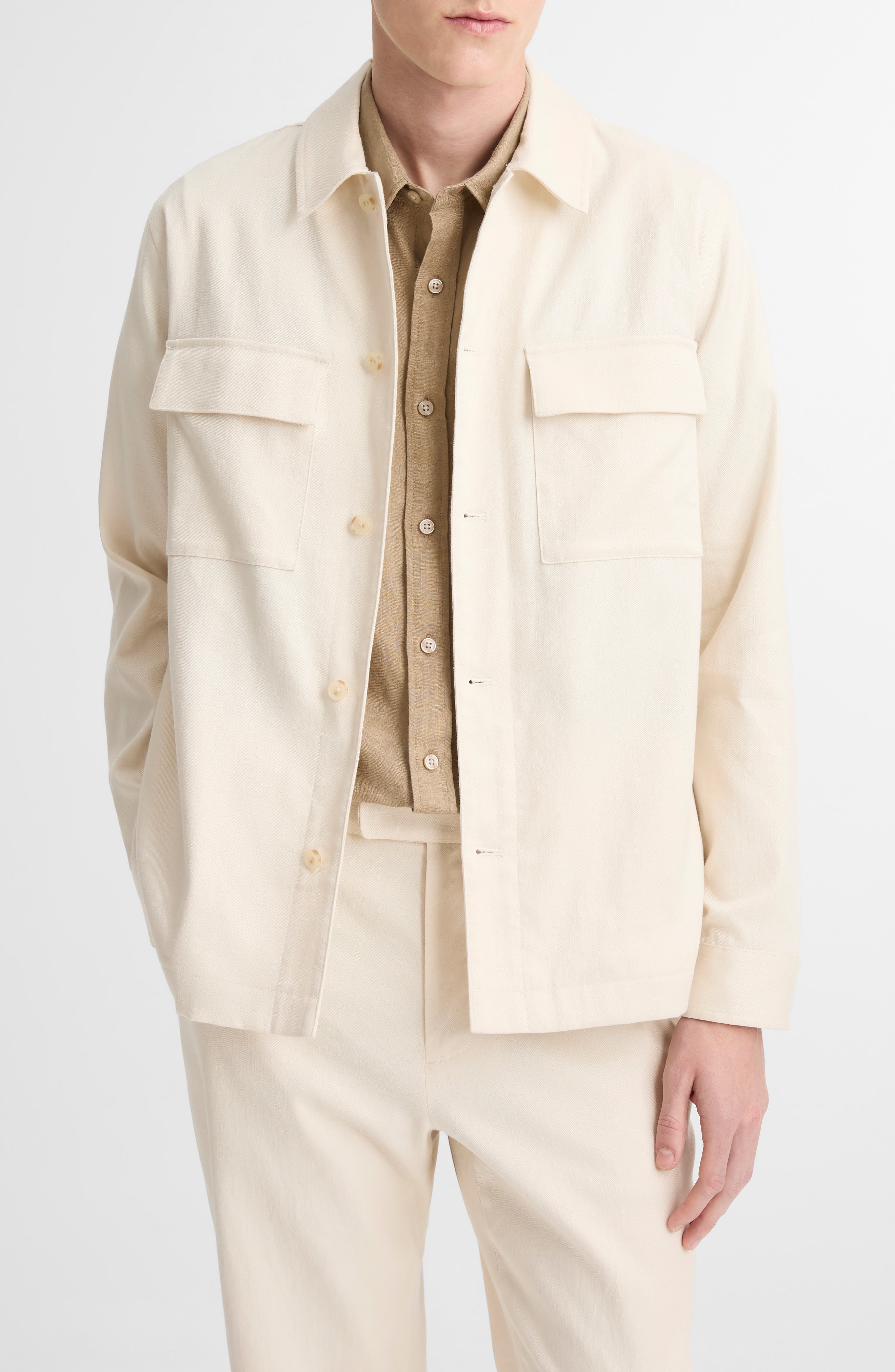 Stretch Linen & Cotton Chore Coat
