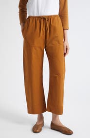 LESET Kyoto Cotton Drawstring Utility Crop Pants
