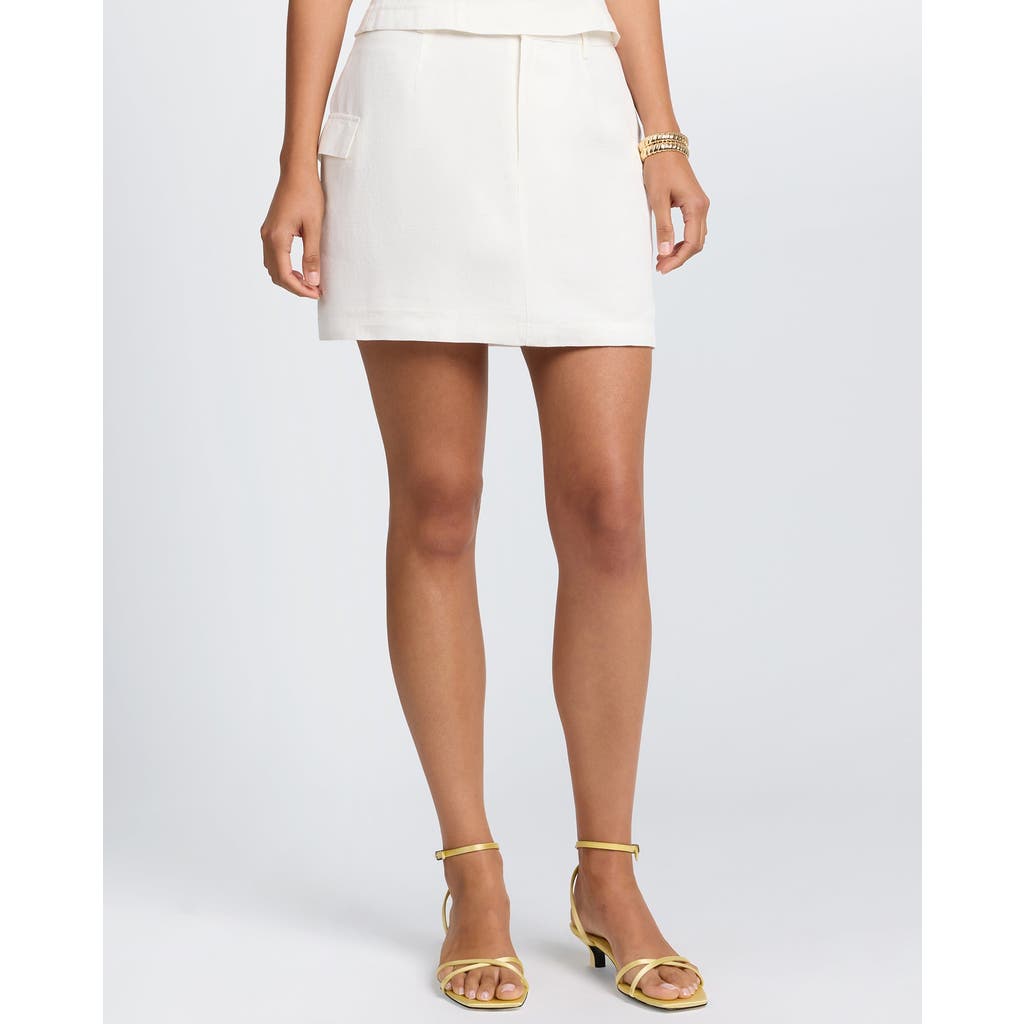 Onia Linen Utility Mini Skirt In White
