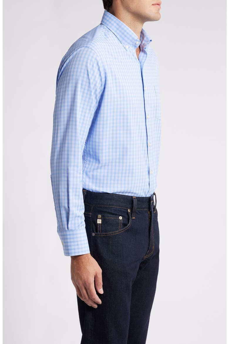 Hawkes Check Performance Twill Button-Down Shirt, Alternate, color, WISTERIA