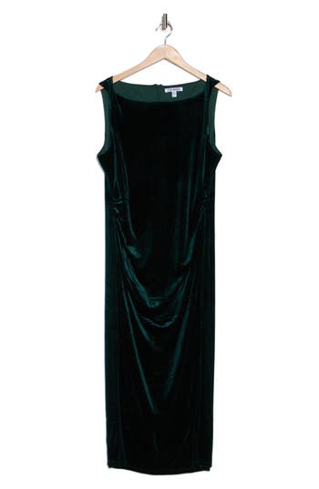 STEVE MADDEN STEVE MADDEN COWL NECK SLEEVELESS VELVET MIDI DRESS