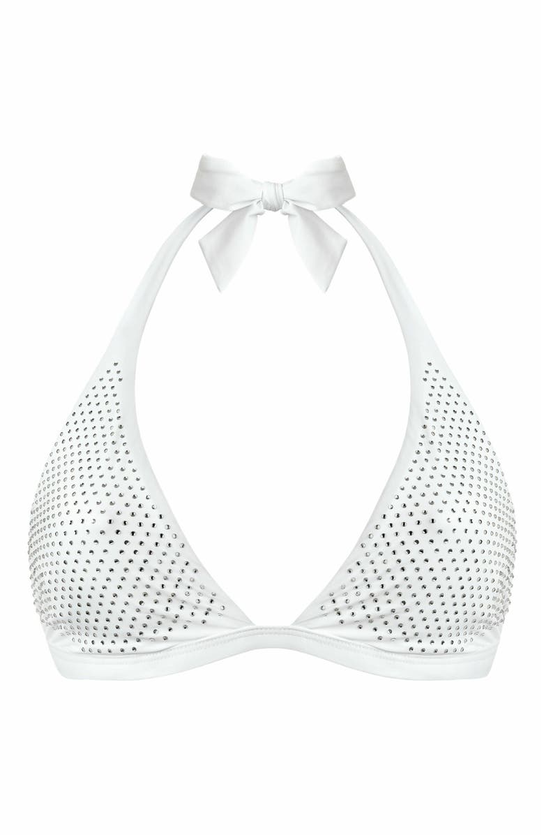 Vilebrequin Women's Strass Halter Bikini Top Strass, Alternate, color, Blanc