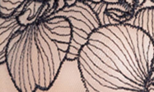 Roma Confidential Orchid Blossom Bralette & Thong Set In Black