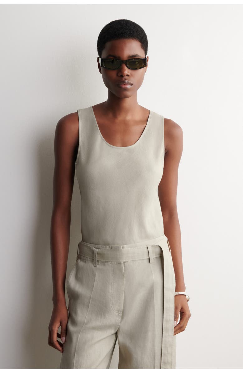 COS Linen Tank Top, Main, color, Beige
