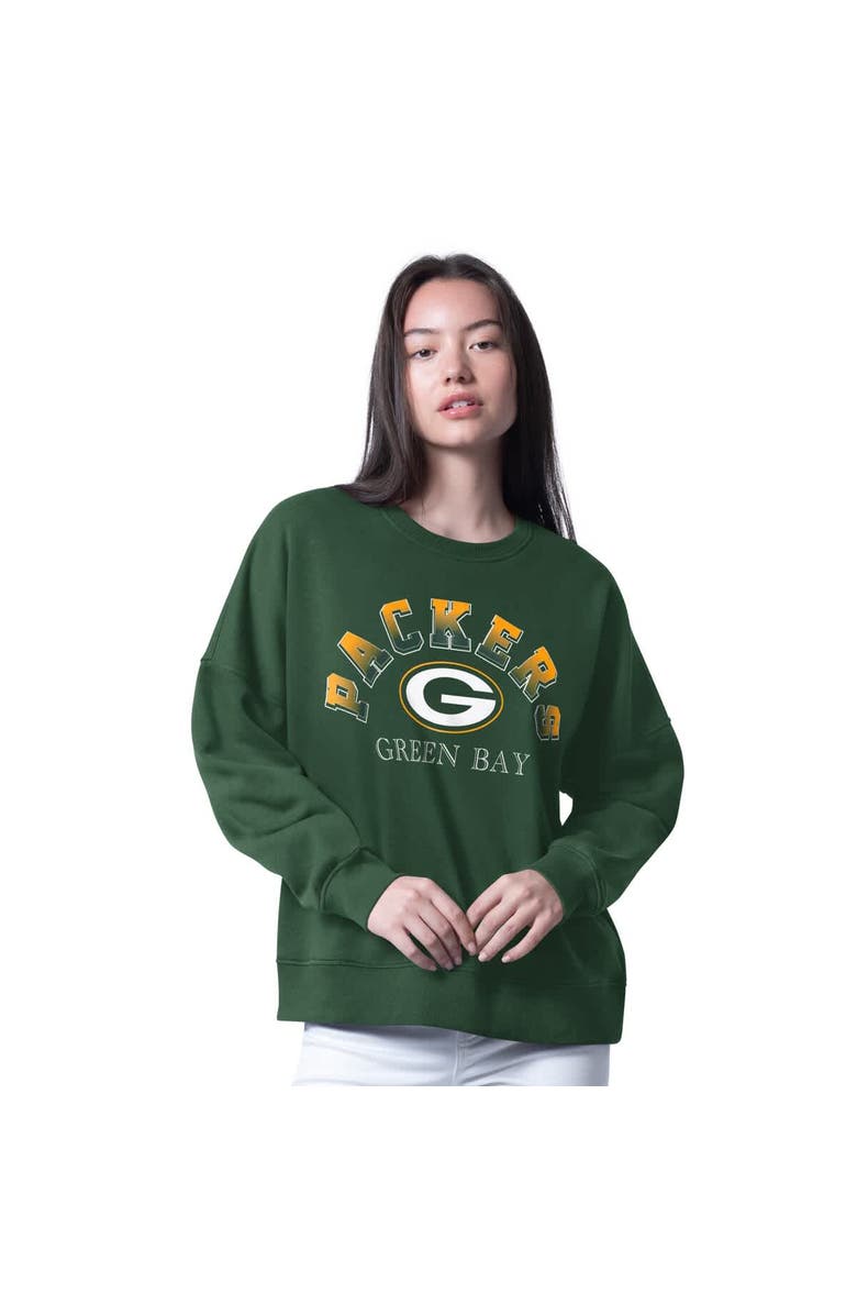 G-III 4HER BY CARL BANKS Women's G-III 4Her by Carl Banks Green Green Bay Packers Oversized Feud Sweatshirt, Main, color,