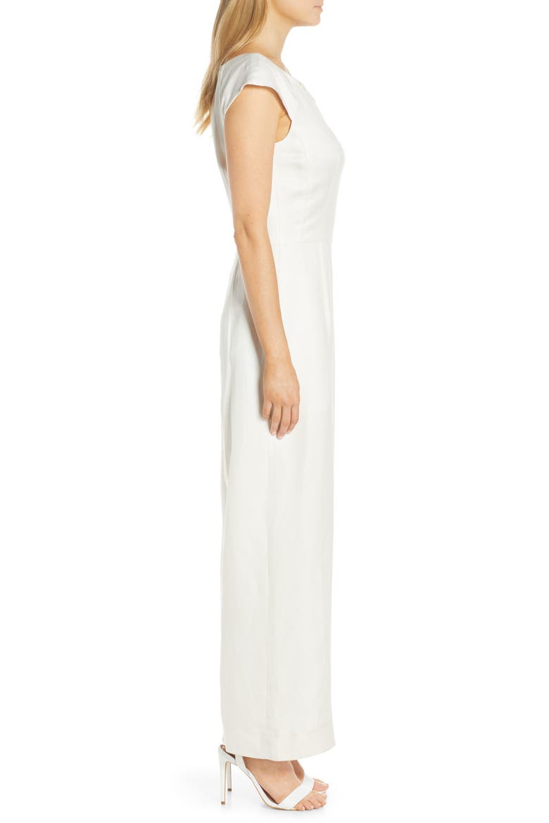 Jordan Wide Leg Linen Blend Jumpsuit, Alternate, color, IVORY