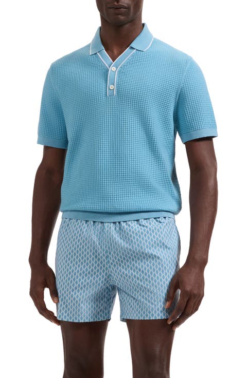 Waffle Stitch Polo Sweater