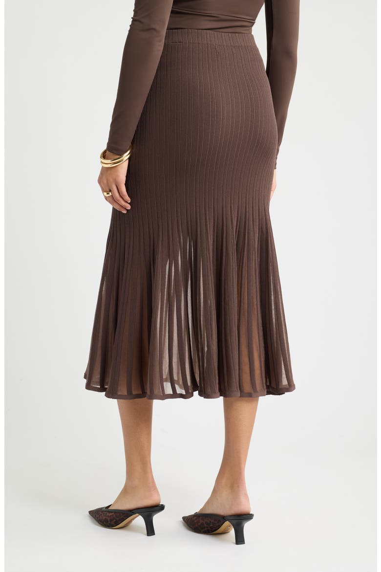 Ribbed Sweater Midi Skirt, Alternate, color, BROWN SEAL