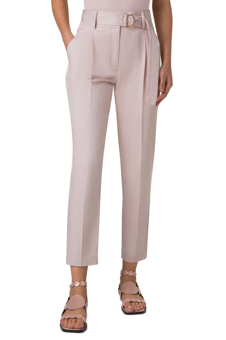 Fred Belted Stretch Cotton Pants, Main, color, ROSE