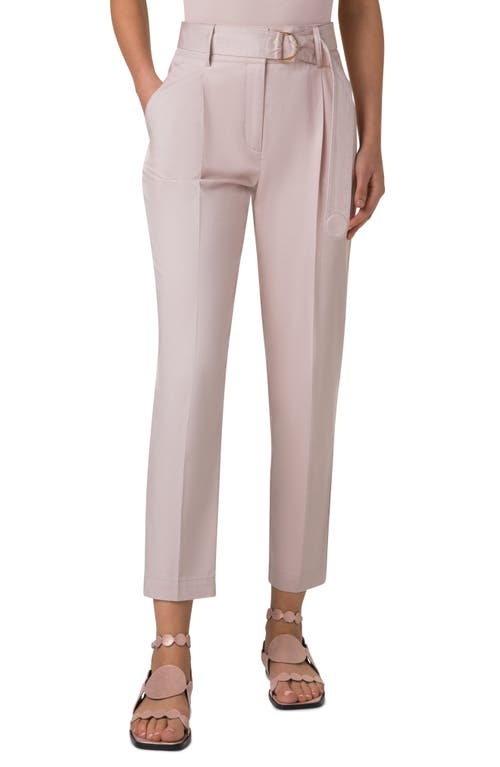 Akris Punto Fred Belted Stretch Cotton Pants In Rose