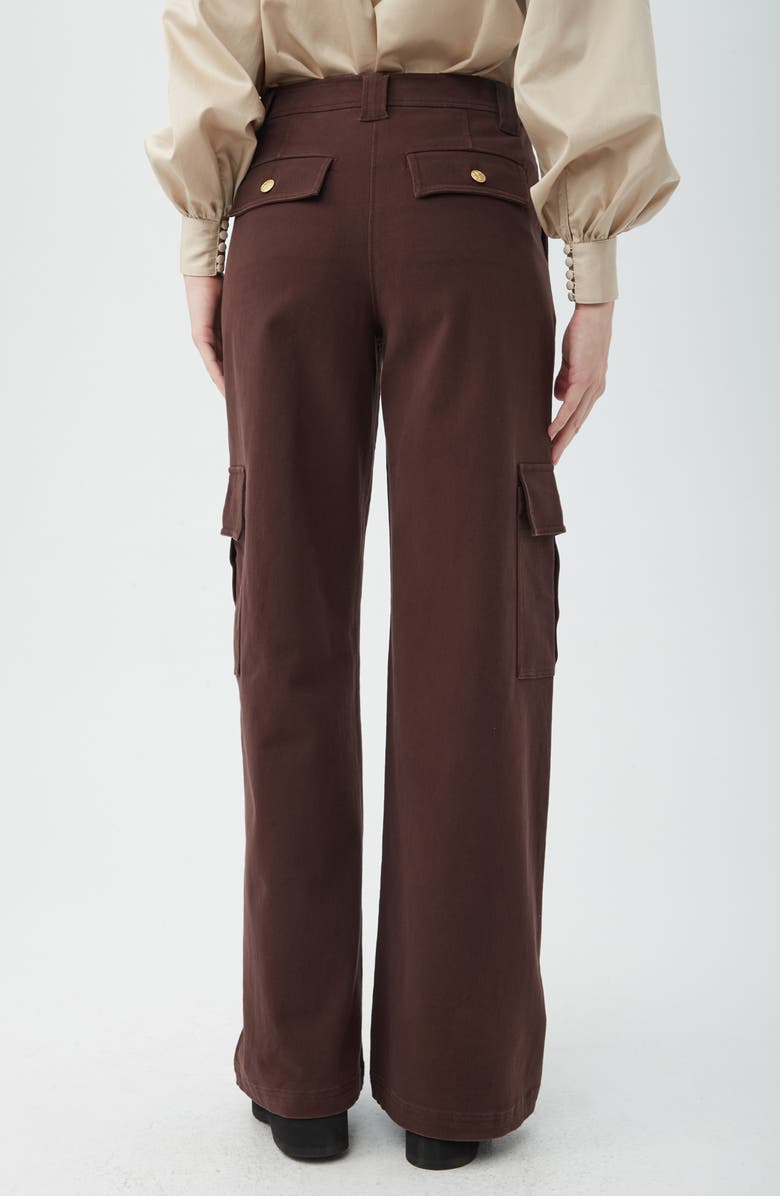 Trina Turk Haden Stretch Cotton Cargo Pants, Alternate, color, Mudcloth