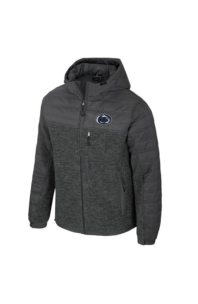 COLOSSEUM Men's Colosseum Charcoal Penn State Nittany Lions Nightman Full-Zip Hoodie Puffer Jacket, Alternate, color, Charcoal
