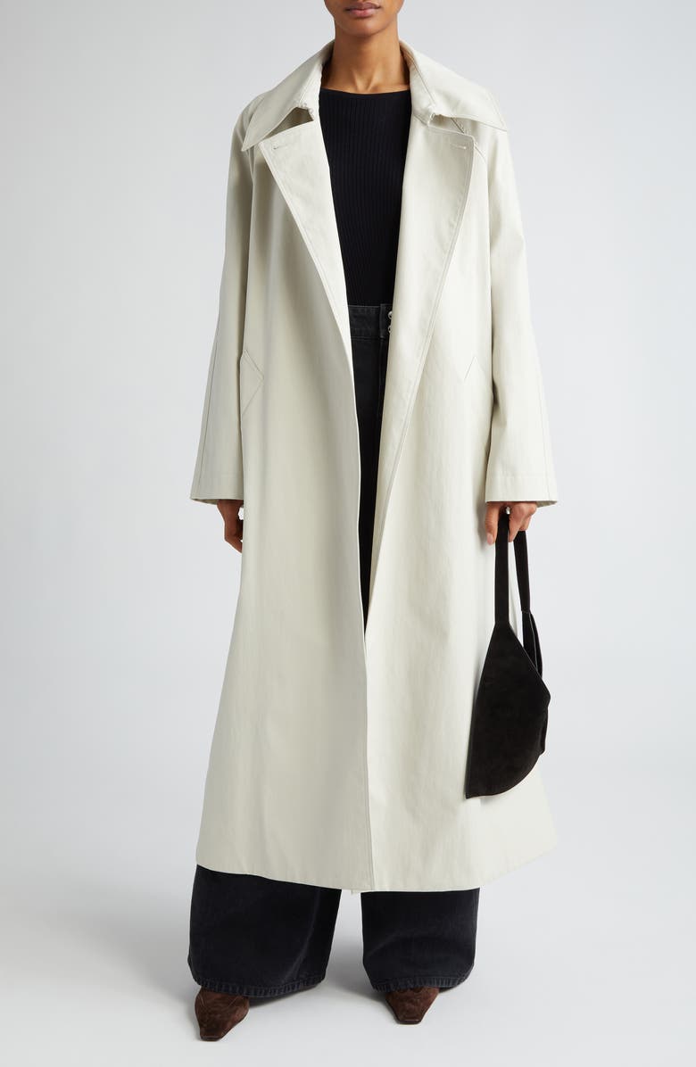 Khaite The Minnie Water Repellent Twill Long Swing Coat, Alternate, color, 