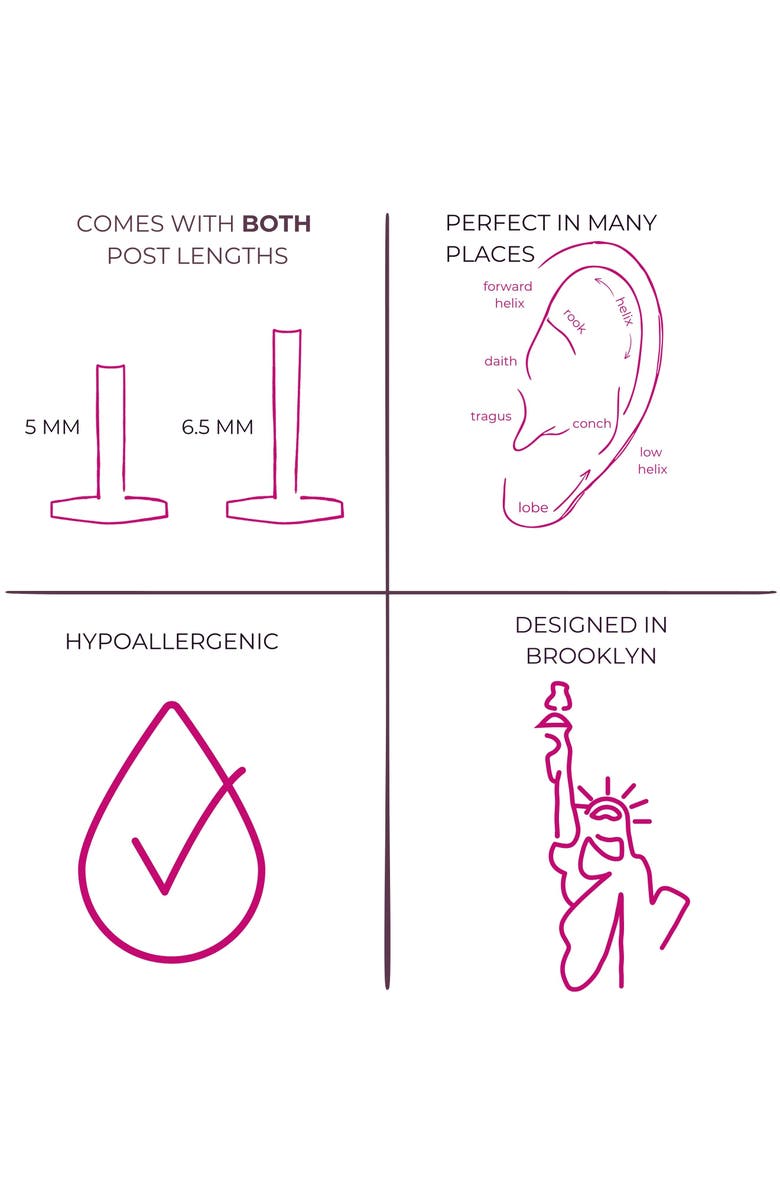 Seed2Stone Edgy Flat Back Stud, Alternate, color, White Gold