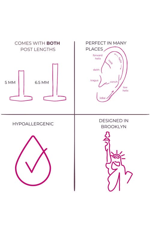 Seed2stone You're-a-stud Flat Back Stud In Gold